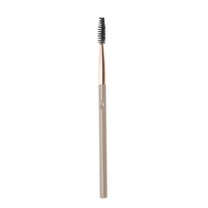 Unique Bargains 1 Pc Durable Eyebrow Brush Light Coffee Color Nylon Hair Aluminum Tube Plastic Handle