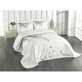 thumbnail image 3 of Ambesonne Floral Quilted Bedspread Set 3 Pcs, Cherry Blossom Flower, Queen Size, Pink Black, 3 of 5