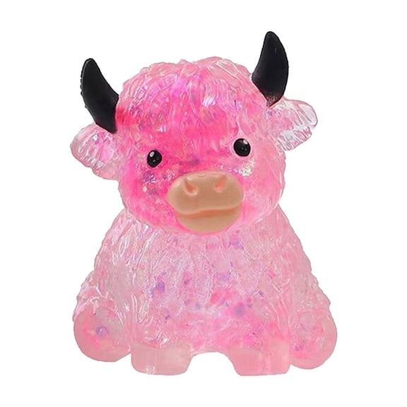 Big Horn Cow Squeezable Desktop Ornament, Soft Silicone Squishy Fidget Toy Tabletop Decor for Office & Home Decoration, Stress Relief Accessory