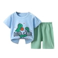 thumbnail image 1 of Liquidación de verano Honeeladyy: Camisetas y pantalones cortos de manga corta para niñas y niños, para ocasiones especiales (azul cielo, 3-9 meses), 1 of 3