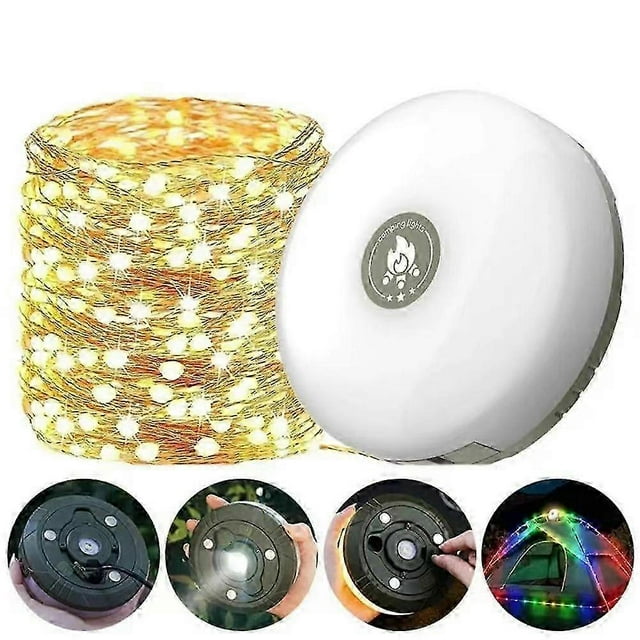 Guirlande Lumineuse de Camping,2000mAh,Dure Jusqu' 12 Heures,4 EN1 Guirlande Lumineuse Extrieure Portable Rechargeable Pour Camping, Cour, Randonne, D