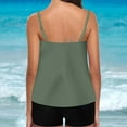 thumbnail image 3 of 2 Piece Set Women Shorts Swimsuit Solid Color Bathing Suit with Shorts Spaghetti Strap Tankini Swimsuit Summer Modest Swimwear Cheap Items, 3 of 4