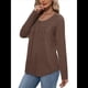 thumbnail image 5 of Camisas de Larga para Mujer, Conjuntos de Otoño, Cuello Redondo, Túnicas Casuales, Blusas de Moda, Ropa de Moda. Café XXL, 5 of 6
