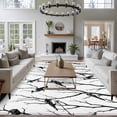 thumbnail image 4 of Area Rug for Living Room, Black Branches Birds Non-Slip Indoor Large Carpet for Bedroom/Dining Room, Modern Abstract Forest Silhouettes Washable Low-Profile Rectangle Floor Runner Rugs - 6 x 9 Ft, 4 of 7