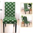 thumbnail image 3 of 4 Pieces Dining Chair Covers, Stretch Washable Geometric Pattern Chair Slipcovers, for Dining Room Kitchen Home Hotel Table Banquet Sets, Olive Green, 3 of 7