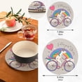 thumbnail image 2 of SKYSONIC Unicorn Heart Balloon Pot Holders Trivets, 2 Pcs Heat Resistant Trivets,Valentine Bicycle Cotton Thread Weave Mats for Hot Pads Pans Pot Bowl Teapot for Kitchen Decor, 2 of 7