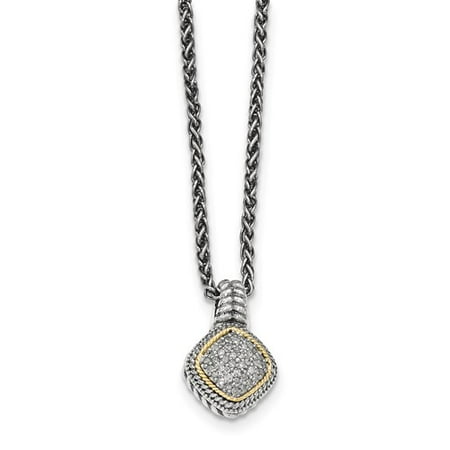 Sterling Silver w/14k Gold plated Diamond Pendant