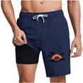 thumbnail image 3 of UVEASISHA Swimming Trunks for Men Tropical Printed Bathing Suit Drawstring Elastic Waist Surf Swimwear Water Sports Quick Dry Board Shorts with LinerDark Blue S, 3 of 7