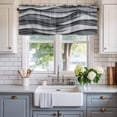 thumbnail image 2 of Water Ripple Window Valance Curtain Grey White Black Rod Pocket Short Curtain for Living Room, Bedroom & Kitchen Window Decor 42x18in, 2 of 8