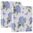 thumbnail image 2 of Blue Hydrangea 3 Ring Hardcover Binders 1.5in Round Rings for Letter-Size Folder Paper Organizer Pockets for Office Student Recipe, 2 of 9