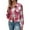 Hot Pink, variant on Jiyugala Coats for Women Long Sleeve Plaid Shirt Outerwear Turndown Collar Tops Buttons Casual Blouses