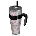 thumbnail image 2 of 40oz Tumbler,Pink Breast Cancer and Pioneer Flower Insulated Tumblers with Removable Handle,Stainless Steel Double Vacuum Coffee Tumbler Cup with Straw for Home,Office,Travel,Party, 2 of 5