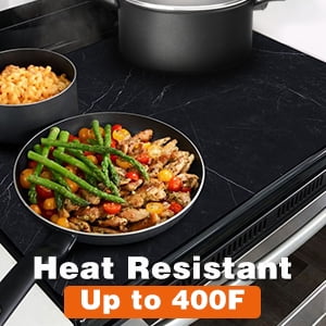 Stove Top Cover for Electric Stove (28.5”x 20.5”), Heat Resistant Glass Stove Top Cover, Cooktop Protector for Glass/Ceramic Stoves, Dishwasher Safe Natural Rubber