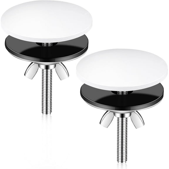 2 Pcs 2 Inch Kitchen Sink Hole Cover Faucet Hole Cover Stainless Steel Kitchen Sink Tap Plate Stopper Blanking Metal Plug(White)