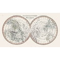 thumbnail image 2 of Unknown 14x10 White Modern Wood Framed Museum Art Print Titled - Northern Southern Polar Regions, 2 of 4