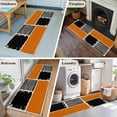 thumbnail image 5 of Runner Rug 2'x6', Orange Black Washable Non-Slip Hallway Runner Rugs, Farmhouse Striped Modern Abstract Art Bedside Rugs Floor Mats Carpet Runners for Kitchen Bathroom Laundry Room, 5 of 8