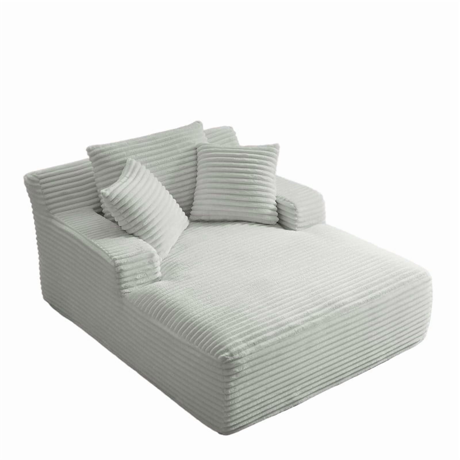 Oversized Chaise Lounge Chair Indoor, Upholstered Sofa Bed Sleeper Sofa Corduroy Cloud Couch Boneless Sofa Reading Chair with 3 Pillows for Living Room, 49.2''x66.1''