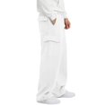 thumbnail image 6 of Nestiefly Men's Cargo Sweatpants Wide Leg Baggy Track Pants Elastic Waist Drawstring Trousers with Pockets White XL, 6 of 7