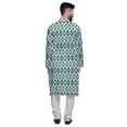 thumbnail image 3 of Atasi Printed Casual Asymmetric Kurta Pyjama For Men Designer Long Kurta Set, 3 of 4