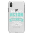thumbnail image 1 of DistinctInk Clear Shockproof Hybrid Case for iPhone XR (6.1" Screen) - TPU Bumper Acrylic Back Tempered Glass Screen Protector - Being An Actor is Easy - It's Like Riding A Bike, 1 of 5