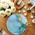 thumbnail image 2 of Round Placemats Ombre Teal Marble Texture 15 inch Set of 4 Table Mats for Dining Table Abstract Modern Art Heat Resistant Non-Slip Kitchen & Home Decorative Place Mat Set, 2 of 8