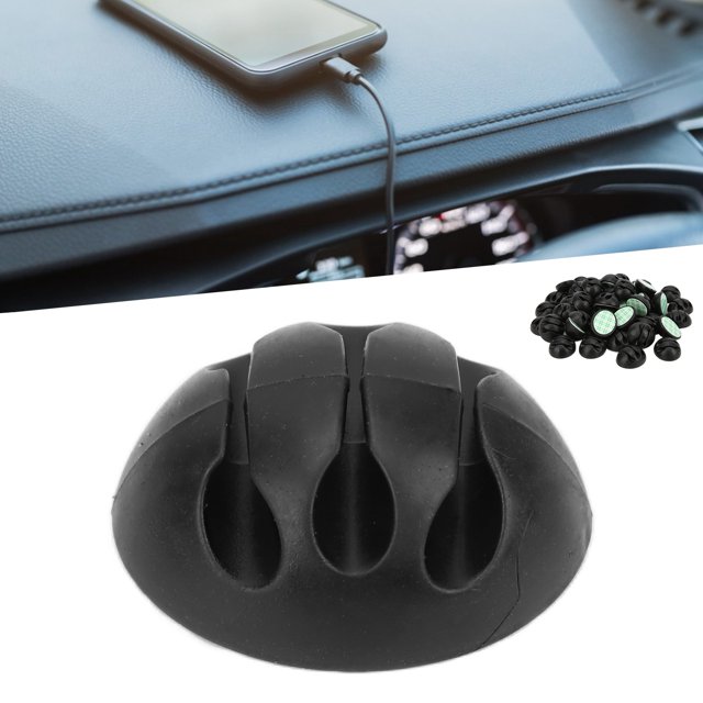 Soportes de Clips de Cable Negros de Primera Yctze 50 Piezas Clip de Cable de 3 Orificios Gel de Sílice Anticorrosión Soporte de Gestión de Cables Adhesivo Negro Soportes de ANGGREK Otros