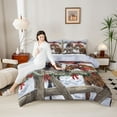 thumbnail image 4 of Homewish Farmhouse Horse Bedding Comforter Set 2pcs for Female Men Teens,Lodge Cabin Twin Comforter Sets Microfiber,Merry Christmas Breathable Bedding Set,Super Cozy Room Decor,Reversible, 4 of 8
