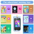 thumbnail image 2 of Daxiongmao Kids Smart Phone for 3 -7 Year Old Boys Girls Toys, Touchscreen Kids Cell Phone Learning Toy with Camera Music Player, Unicorns Gifts Birthday Gifts, 2 of 9