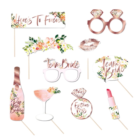 Toystoory Accesorios únicos para fiestas, montaje sencillo, decoraciones de boda, cuidadosamente diseñados, novia relevante Kits de decoración para fiestas Oro rosa, 10 Uds. 9 pulgadas
