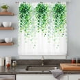 thumbnail image 5 of Spring Green Leaves Sheer Curtains 45 Inches Long, Watercolor Country Vines Botanical Light Filering Curtains, Breathable Simi Curtain Privacy Drapes for Kitchen Bathroom Small Window Treatment, 5 of 9