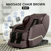 Real Relax Full Body Zero Gravity Shiatsu Recliner Electric Massage Chair, Brown