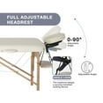 thumbnail image 4 of CL.HPAHKL Message Table Massage Bed Portable, 2 Foldig Lightweight Lash Bed Esthetician Bed, Tattoo Bed Height Adjustable with Bolster and Carrying Case Wooden Leg Hold Up to 450lbs, Cream, 4 of 7