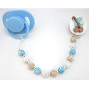 Stroller Pacifier Clip with Acrylic Beads