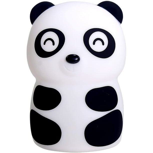 Bonita luz nocturna de panda, 7 colores cambiantes, sensor táctil LED, luz nocturna para guardería infantil, lámpara de escritorio de silicona con forma de animal, recargable por USB, para el hogar, s