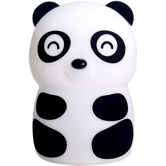 Bonita luz nocturna de panda, 7 colores cambiantes, sensor táctil LED, luz nocturna para guardería infantil, lámpara de escritorio de silicona con forma de animal, recargable por USB, para el hogar, s