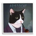 thumbnail image 4 of Stupell Industries Aristocat Witty Smiling Cat Portrait Smoking Pipe Graphic Art White Framed Art Print Wall Art, Design by Diane Neukirch, 4 of 5