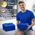 thumbnail image 5 of SOCKS'NBULK 6 Pack Mens Basic Casual Cotton Crew Neck Short Sleeve T-Shirts Royal Blue Color Bulk Pack Value Deal (Large), 5 of 7
