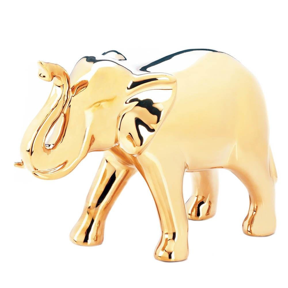 Elephant Statues, Gold Decorative Figurines Elephant Statue Home Decor, Large - Walmart.com