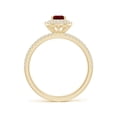 thumbnail image 2 of ANGARA Natural Split Shank Pear Ruby and Diamond Double Halo Ring in 14K Yellow Gold for Women (Size-6x4mm) | July Birthstone, Birthday, Anniversary, Jewelry Gift for Women | Natural Ruby Ring, 2 of 8