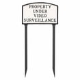thumbnail image 3 of 13" x 21" Large Arch Property Under Video Surveillance Statement Plaque Sign with Lawn Stakes - Black/Silver, 3 of 4