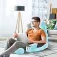 thumbnail image 7 of Nestl Reading Pillow, Extra Large Bed Rest Pillow with Arms – Premium Shredded Memory Foam TV Pillow, Detachable Neck Roll & Lumbar Support Pillow - Light Baby Blue, 7 of 7