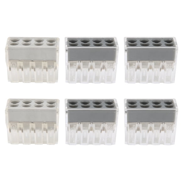 100Pcs Push-in Wire Connector 6/8 Port Conductor Universal Push Wire Wiring Connector For Strand Hard Wire