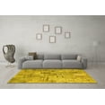 thumbnail image 3 of Ahgly Company Machine Washable Indoor Square Patchwork Yellow Transitional Area Rugs, 3' Square, 3 of 4