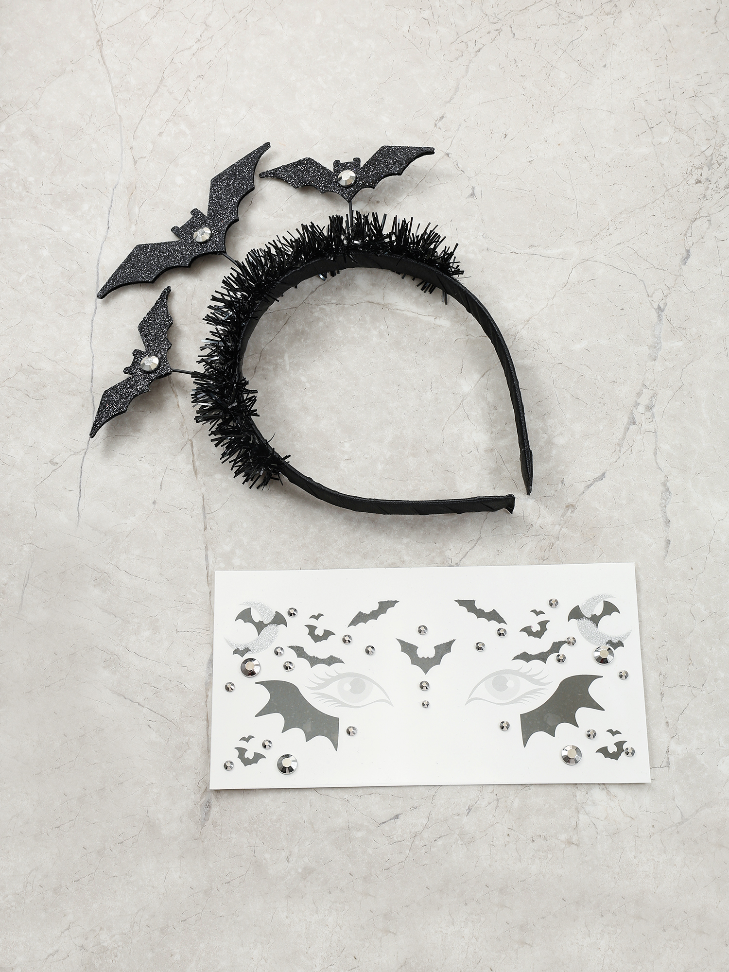 Way to Celebrate Halloween "Batty" Headband and Temporary Tattoo Set, 2 Pieces
