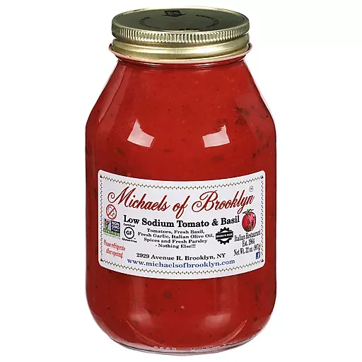 Pack of 6, Michaels Of Brooklyn Low Sodium Tomato & Basil Pasta Sauce, 32 oz