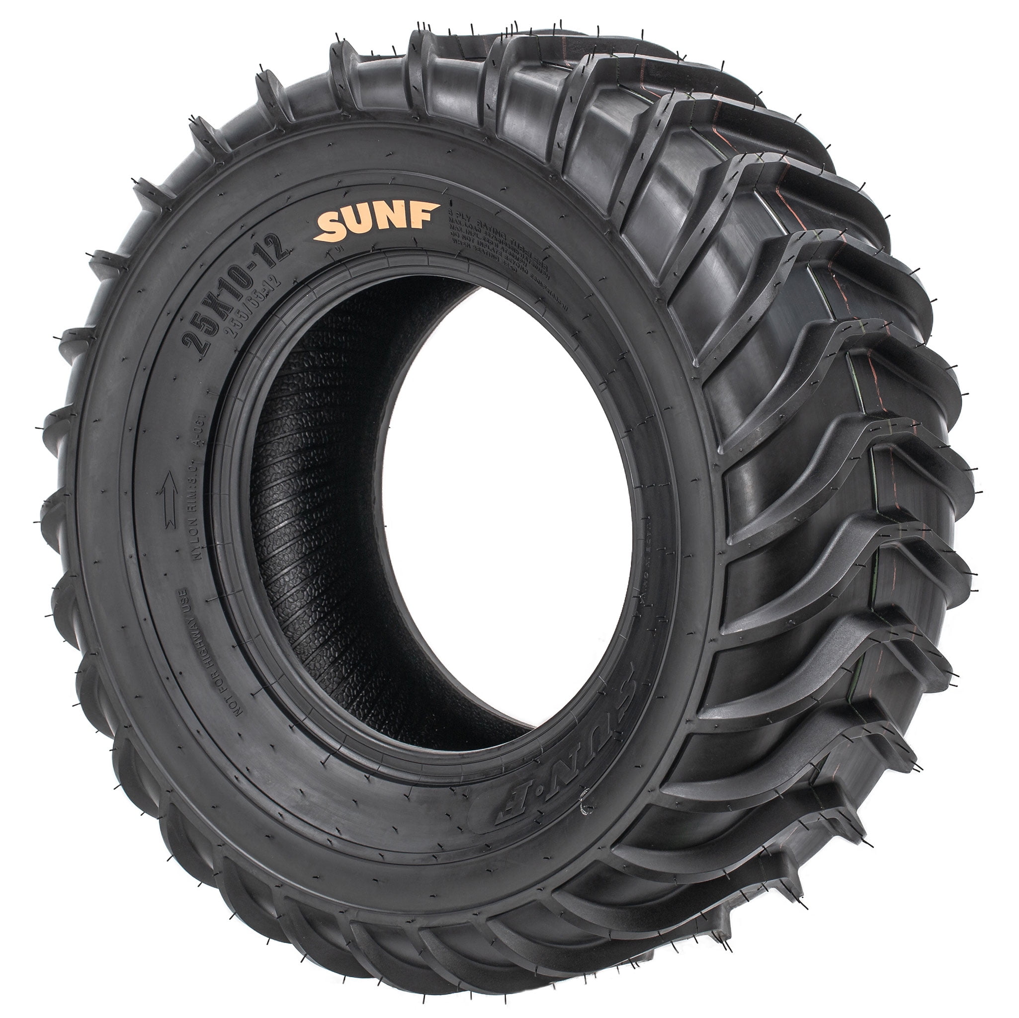 SunF ATV/UTV All Terrain Quad Tire 25x8-12 & 25x10-12 6 PR Tubeless A033 (Set of 4)