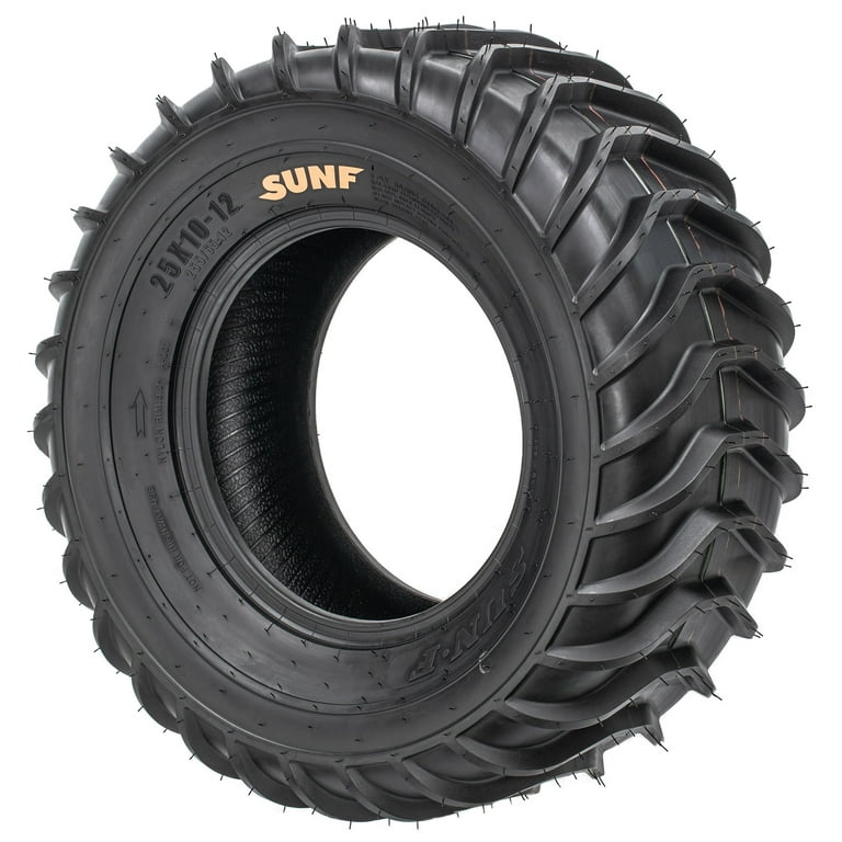 SunF A048 25x8-12 UTV Mud Tires - Set Of 4, 6-Ply For Loose Dirt & Mud