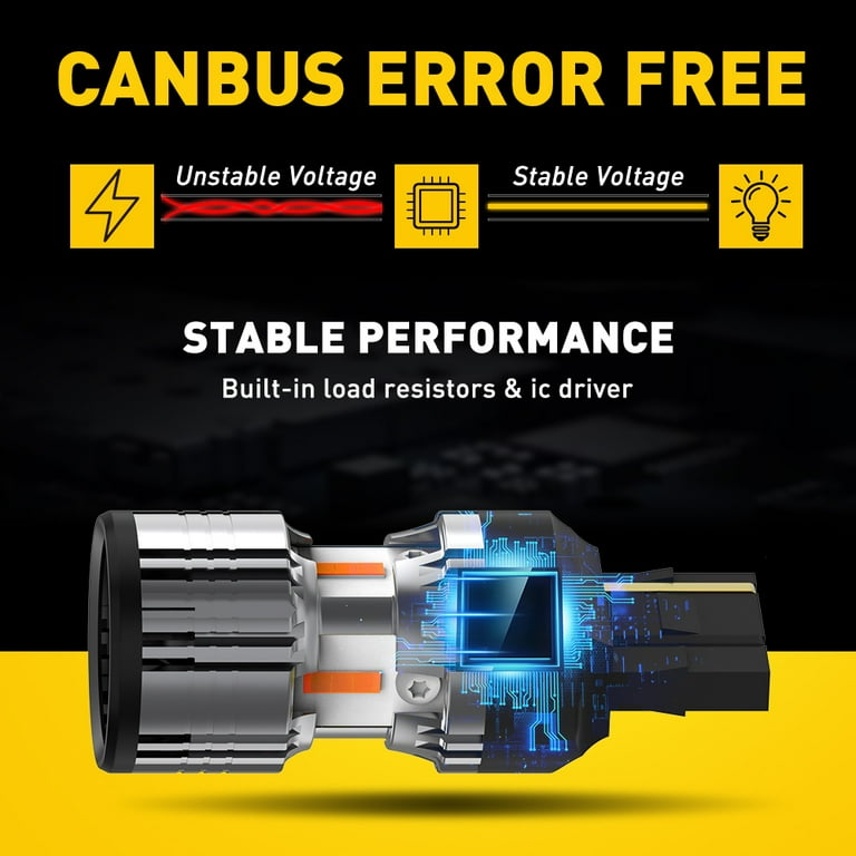 AUXITO LED Front Rear Turn Signal Light Blinker Bulbs 7441 7440 Amber Error Fr E