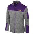 thumbnail image 2 of Men's Colosseum  Gray/Purple LSU Tigers Guard Full-Zip Jacket, 2 of 3