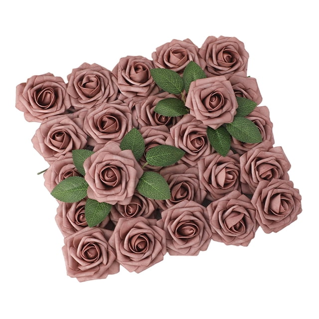 Conjunto de caja de flores artificiales, centros de mesa DIY de rosas falsas, flores de imitación con hojas para decoración del hogar del Día de San